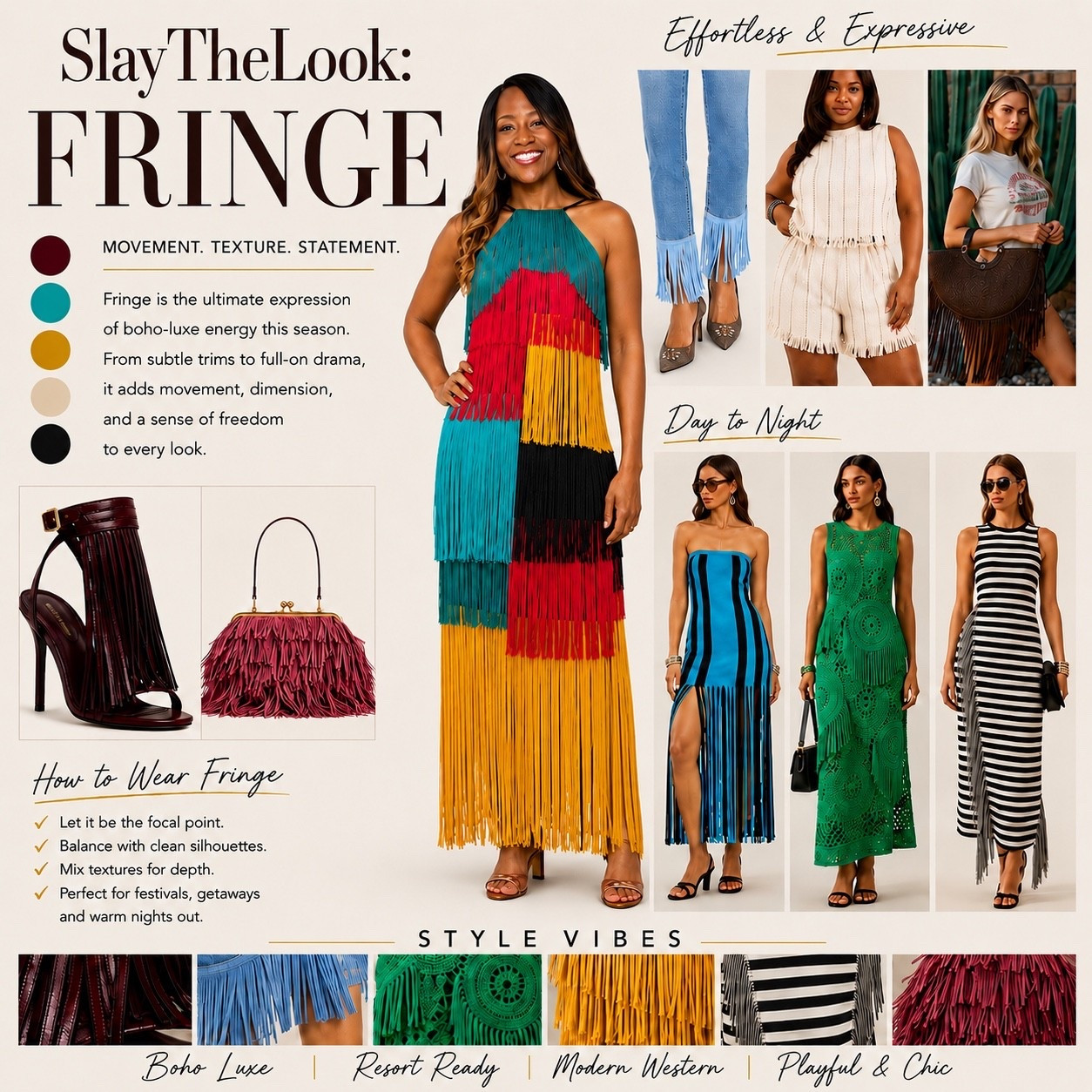 ✨ Fringe is having a major moment, and I’m here for every swish, swing, and statement. ✨

From bold dresses to playful accessories, fringe adds movement, texture, and personality to any look. Whether you’re headed to brunch, a summer getaway, date night, or a rooftop event, this trend brings effortless drama in the best way.

My favorite styling tip? Let the fringe do the talking. Keep the rest of your look simple and let the movement steal the show.

Which fringe piece are you adding to your wardrobe this season—a dress, the bag, the shoes, or all three? 💃🏾

#LTKStyle #LTKFashion #SlayTheLook #FringeFashion #SummerStyle #SpringFashion #FashionTrends2026 #BohoLuxe #ResortStyle #StyleInspiration #Over50Style #FashionOver50 #DallasBlogger #LTKCreator #StatementStyle

#LTKootd #LTKMidsize #LTKOver40