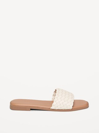 Faux-Leather Woven Slide Sandals | Old Navy | Old Navy (US)