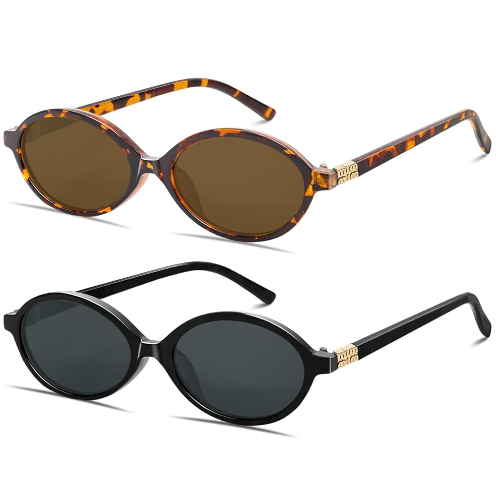 BOTEN Retro Oval Sunglasses for Women Men Small 90s Sun Glasses Trendy Round Shades Cute Designer... | Amazon (US)