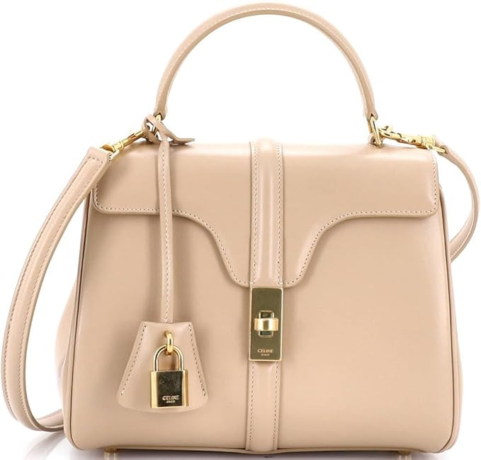 Amazon.com: Celine, Pre-Loved 16 Top Handle Bag Smooth Calfskin Small, Neutral : Amazon Luxury | Amazon (US)