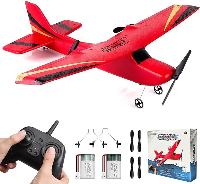 HAWK'S Work 2 CH RC Airplane, RC Plane Ready to Fly, 2.4GHz Remote Control Airplane, Easy to Fly ... | Amazon (US)