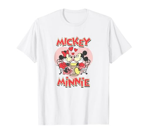 Disney Mickey Valentine's Day Mickey & Minnie Hearts T-Shirt | Amazon (US)