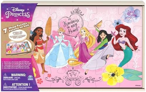 Spin Master Games, Disney Princess Puzzles, 7-Pack, Jigsaw Kids Puzzles, 12, 16, & 24 Pieces, Fea... | Amazon (US)