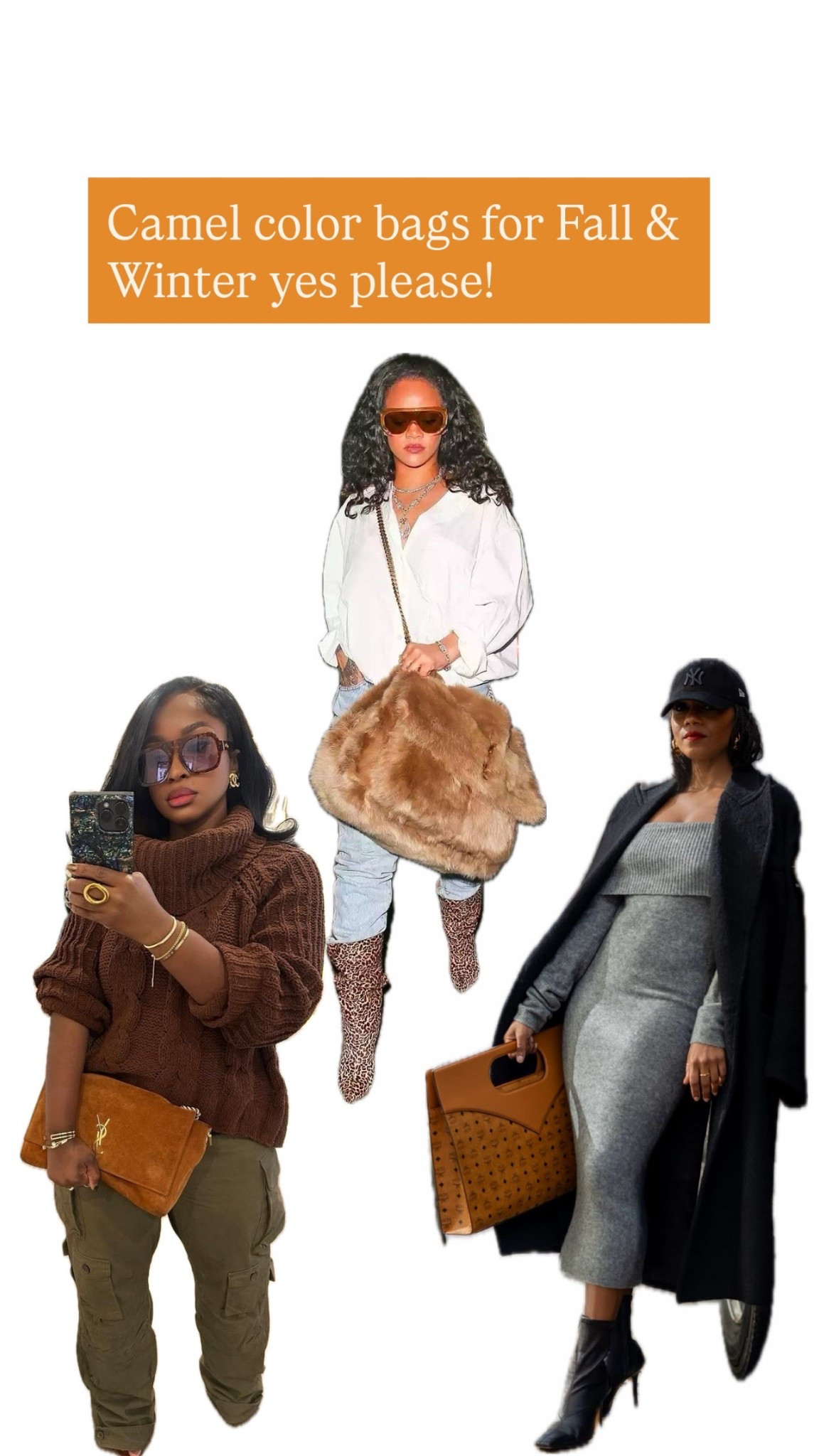 Linked a few camel/ cognac bags for you guys! I just love the color during the Fall and Winter months -screams luxury! 🐪 oh I also added the brown chunky sweater and army pant look as you guys love it! 🥰

#LTKSaleAlert #LTKCyberWeek #LTKootd