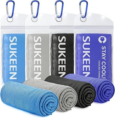 Sukeen [4 Pack] Cooling Towel (40"x12"),Ice Towel,Soft Breathable Chilly Towel,Microfiber Towel f... | Amazon (US)