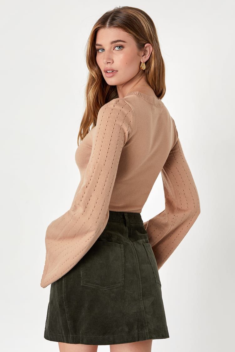 Charming Feeling Olive Green Corduroy Mini Skirt | Lulus (US)