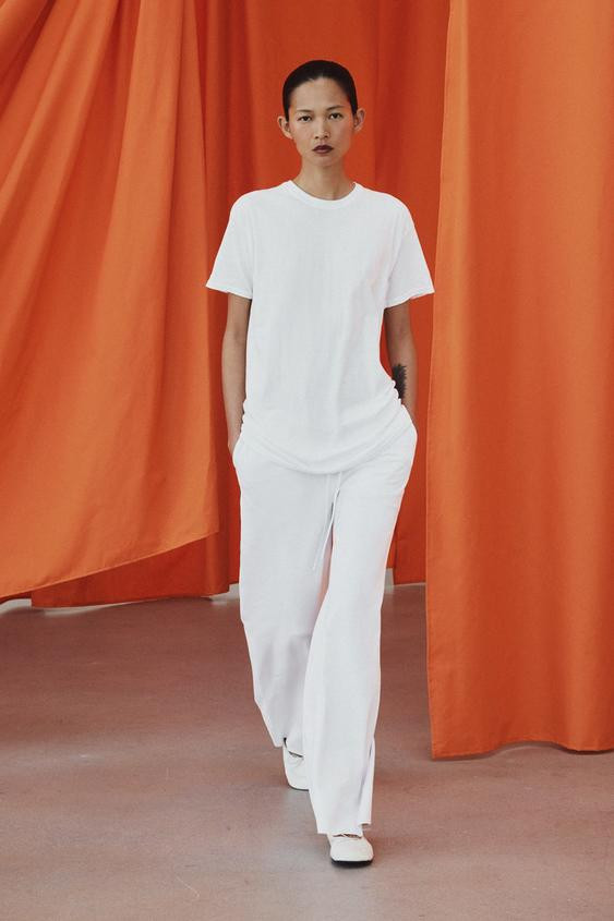STRAIGHT-LEG COTTON TROUSERS | Zara UK