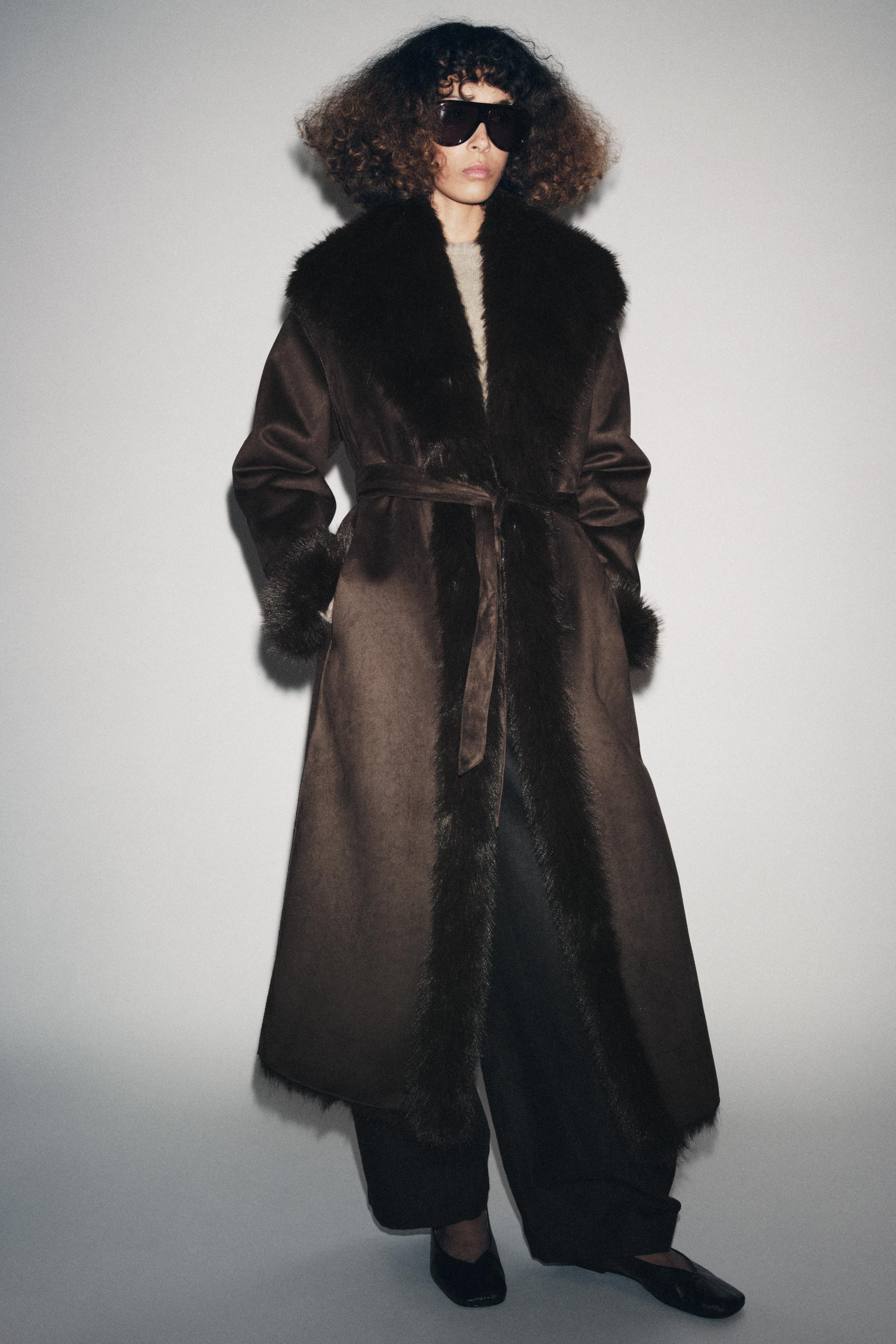 BELTED FAUX FUR COAT ZW COLLECTION | Zara US