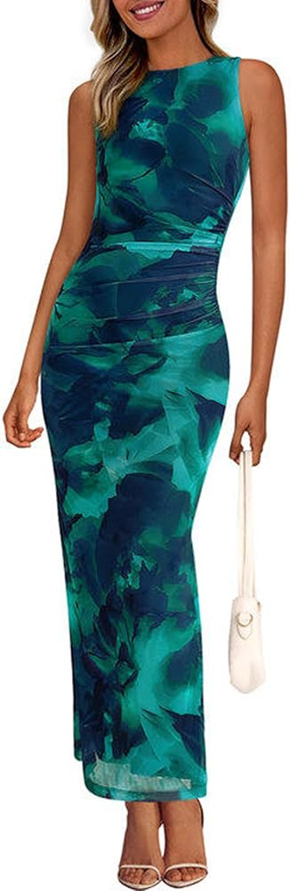 PRETTYGARDEN Wedding Guest Dresses for Women 2025 Summer Resort Wear Sexy Floral Bodycon Sleevele... | Amazon (US)