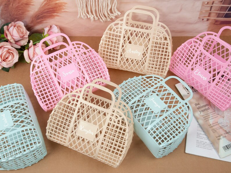 Jelly bag Bridesmaid Gift Bag with name Bachelorette Tote Bag Personalized Bachelorette Party Fav... | Etsy (US)