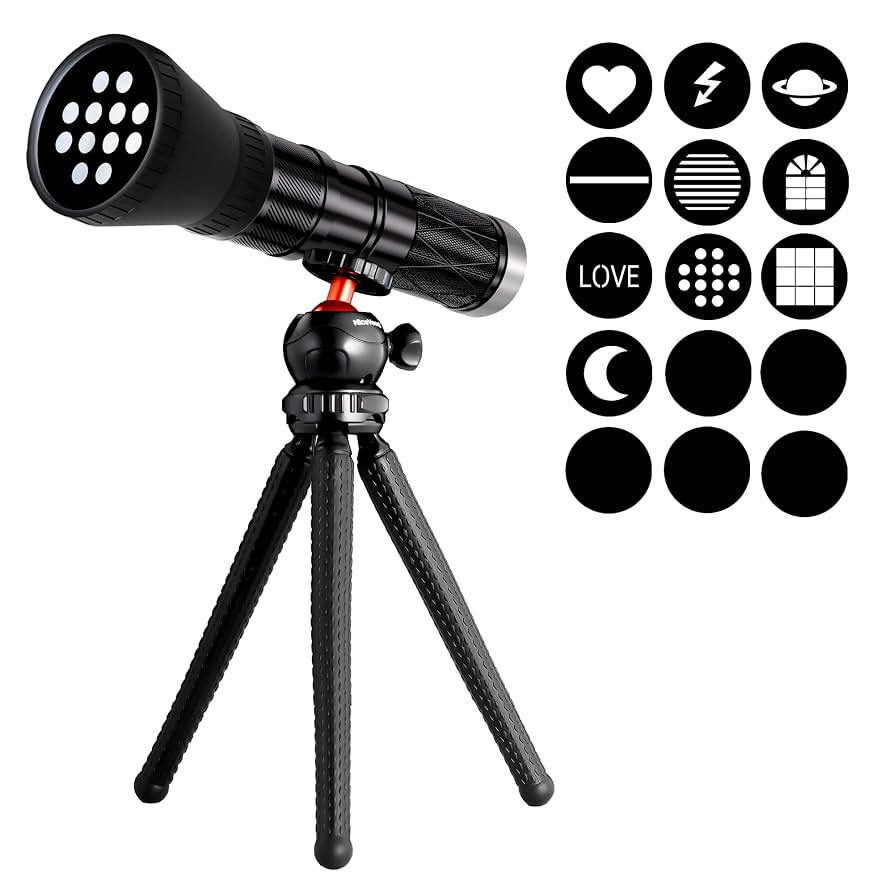 NiceVeedi 4-Color Handheld Photography Lighting Kit with 15 GOBO Filters & Tripod, 6000mAh Rechar... | Amazon (US)