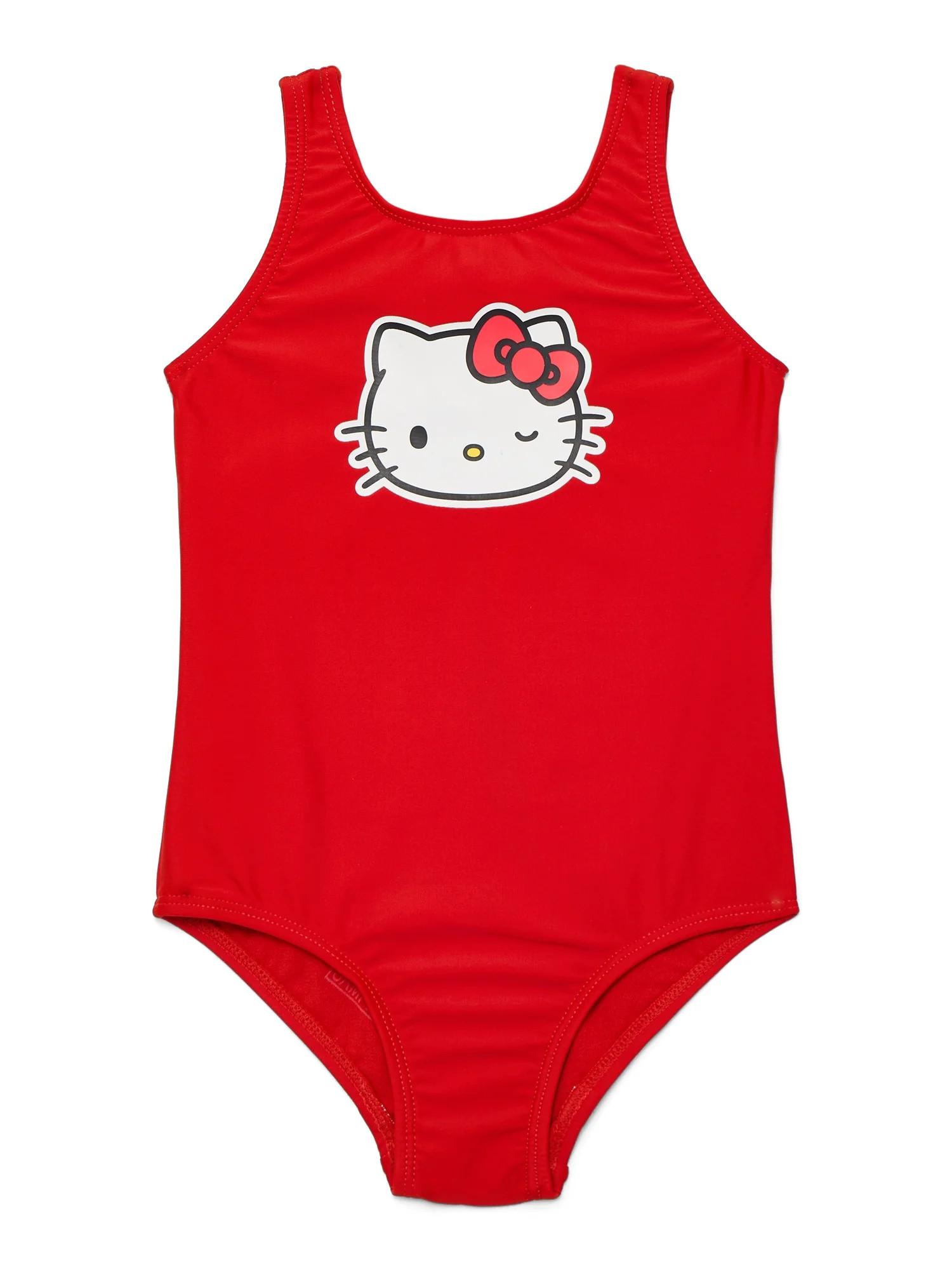 Hello Kitty x Wonder Nation Toddler Girl One-Piece Swimsuit, Sizes 18M-5T | Walmart (US)