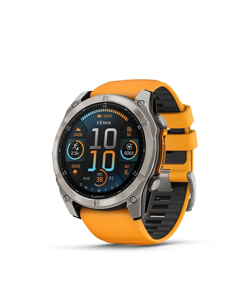 Garmin Fenix 8 51mm, Amoled, Saphire, Bare Graphite Titanium, Spark Orange/Graphite Band Watch | Bloomingdale's (US)