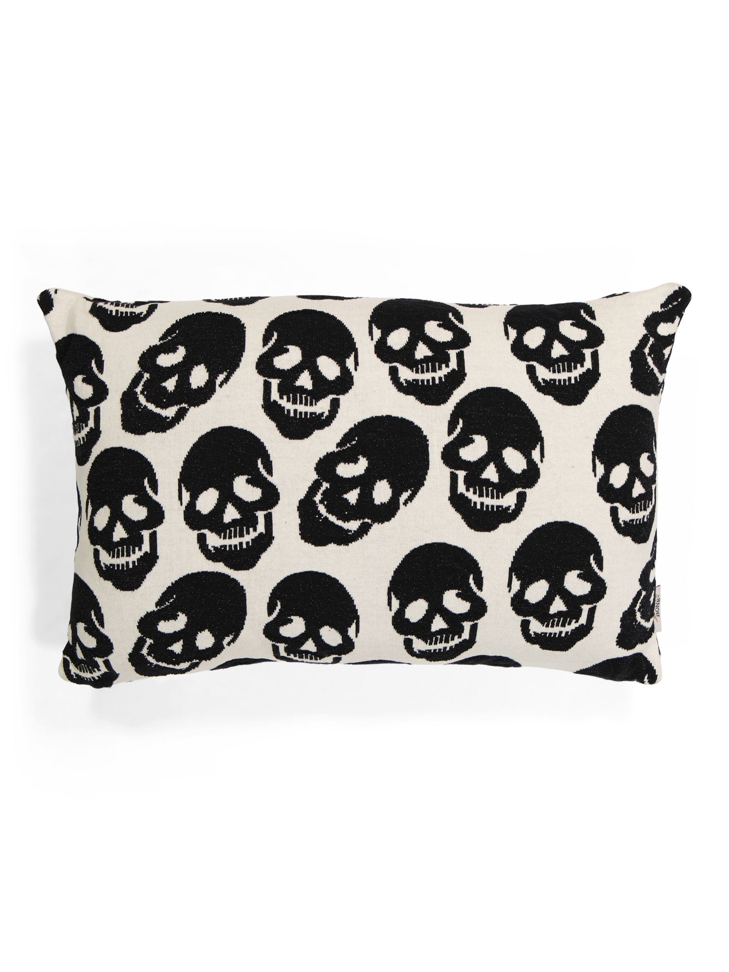 16x24 Knitted Lurex Skull Pillow | TJ Maxx