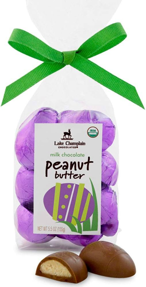 LAKE CHAMPLAIN CHOCOLATES Organic Milk Chocolate Peanut Butter Eggs, 5.5 OZ | Amazon (US)