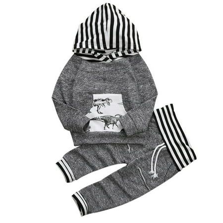 Infant Baby Toddler Boy Dinosaur Hoodie Outfits Long Sleeve Top With Legging Pant | Walmart (US)