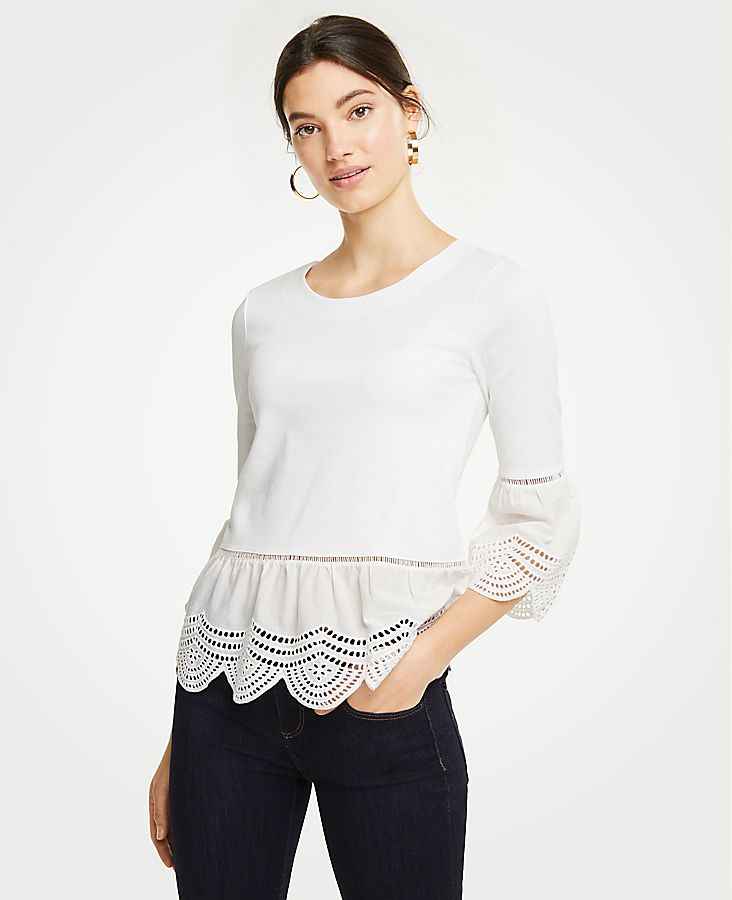 Eyelet Hem Top | Ann Taylor (US)