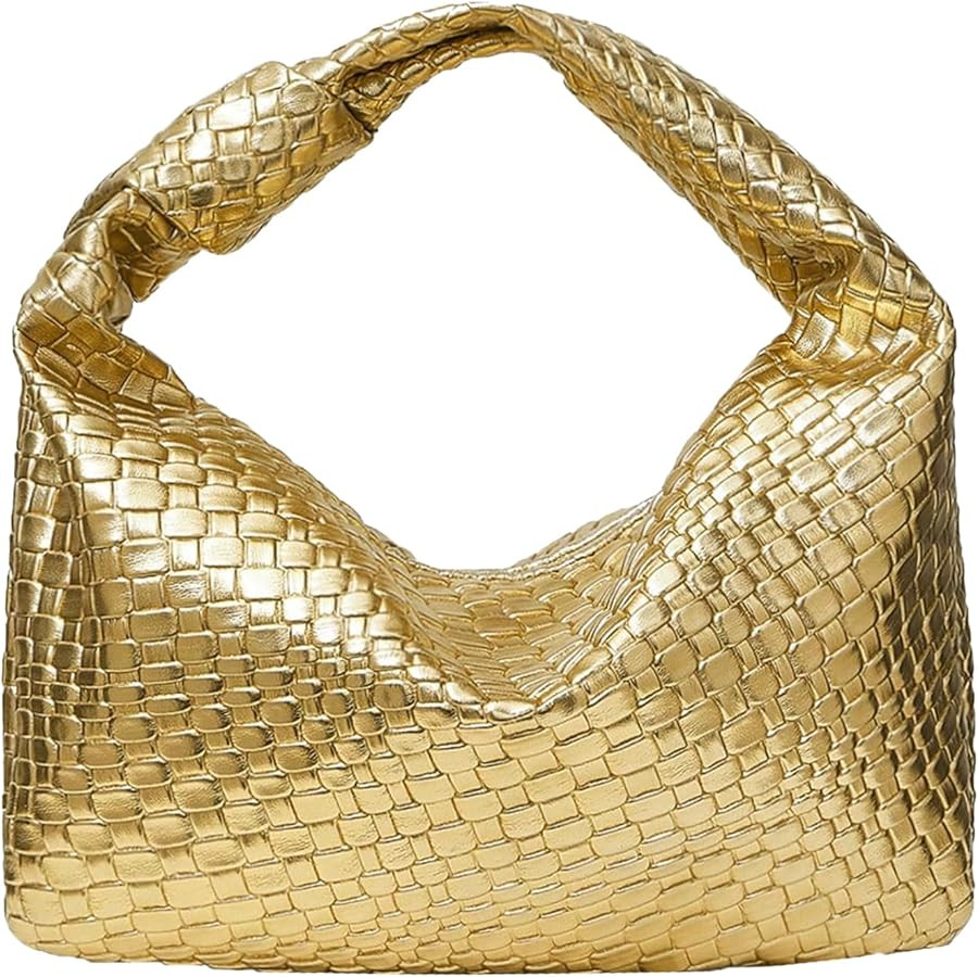 PHILOMENA Woven Hobo Bag for Women Knot Strap Handbags Leather Dumpling Clutch Purses with Zipper | Amazon (US)