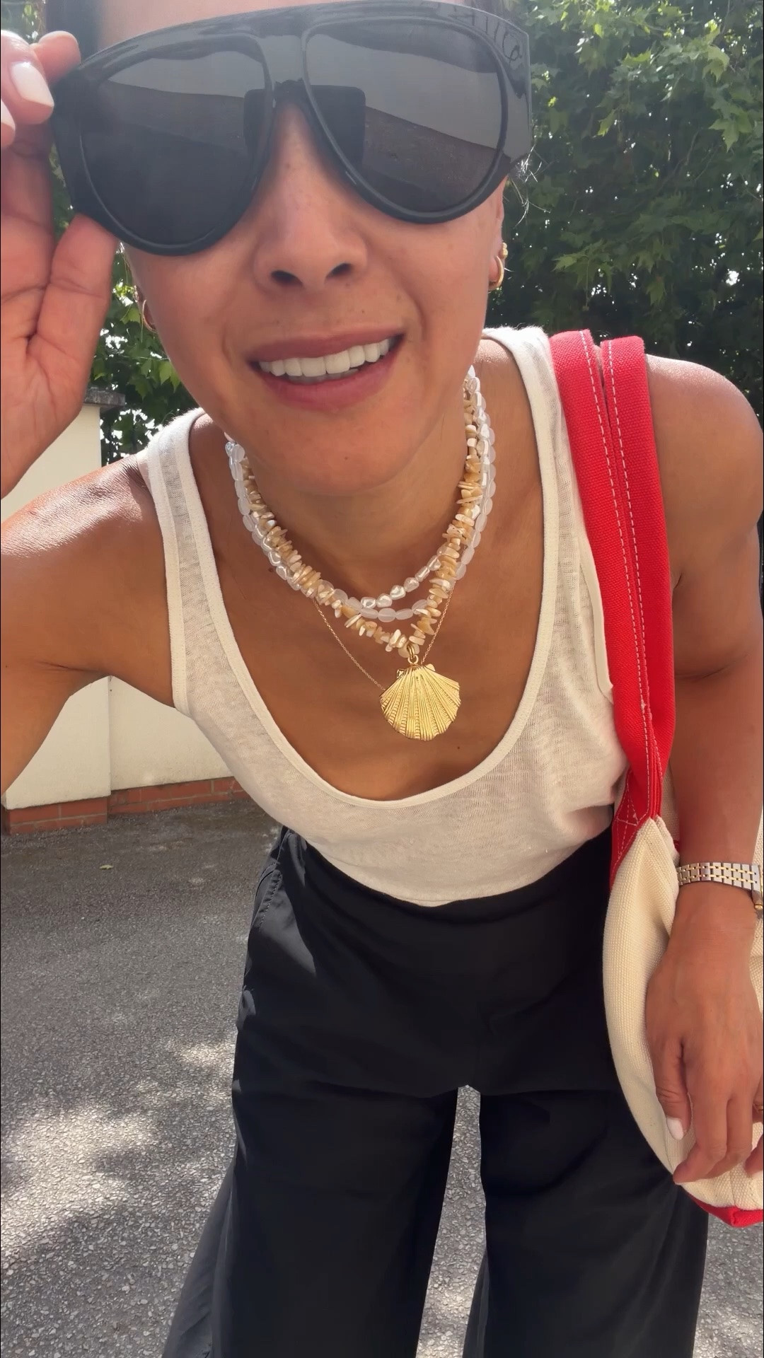 Off duty Sunday look for a picnic and get together. These trousers are unreal ( I wear a M - could have sized down but love the fit of the M) and flip flops are a must have! So chic and comfy. Necklace is a statement and will elevate any look.

#LTKuk #LTKsummer #LTKfestival