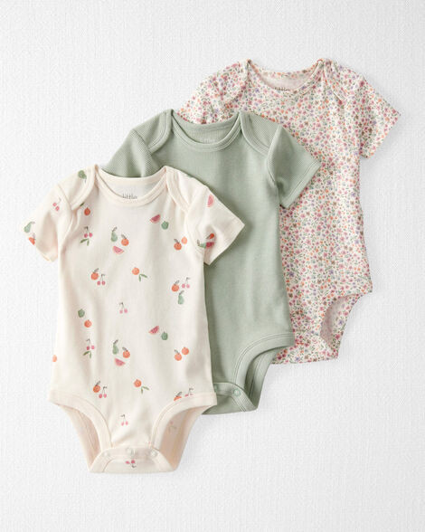 Baby 3-Pack Organic Cotton Rib Bodysuits | Carter's Inc