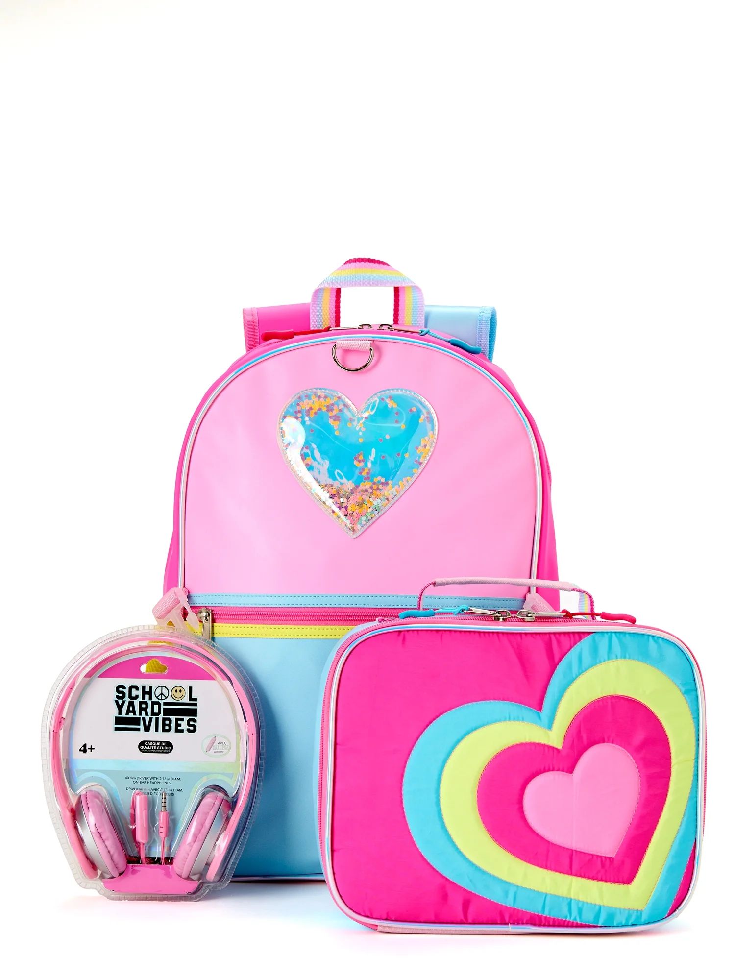 Schoolyard Vibes 17" 3 Piece Backpack Set with Headphones and Kids Lunch Box | Walmart (US)