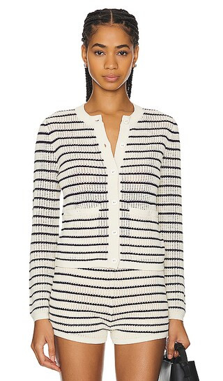 Viola Stripe Cardigan in Turtledove Multi | Revolve Clothing (Global)