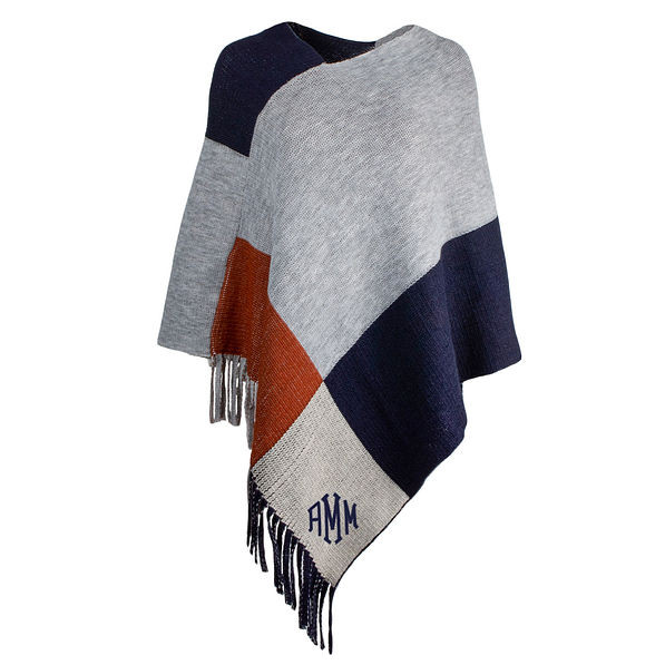 Monogrammed Colorblock Poncho | Marleylilly