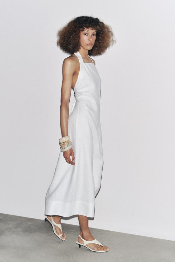 100% LINEN HALTER DRESS ZW COLLECTION | Zara US