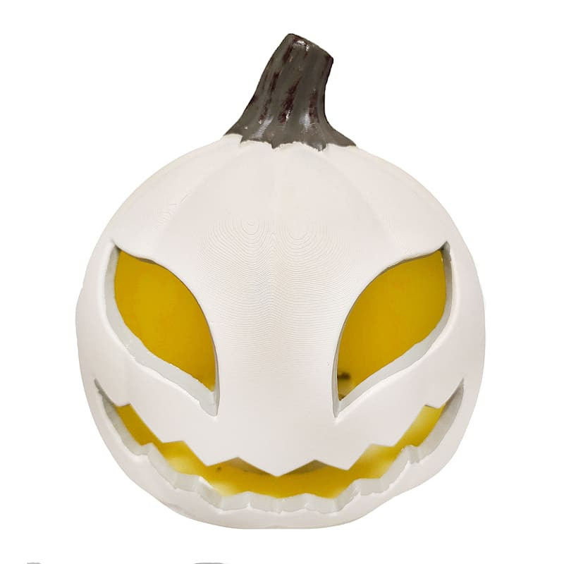 White Pre-Lit Evil Halloween Jack-o'-Lantern, 5" | At Home