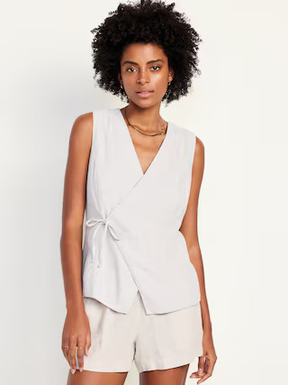 Linen-Blend Side-Tie Vest | Old Navy (US)