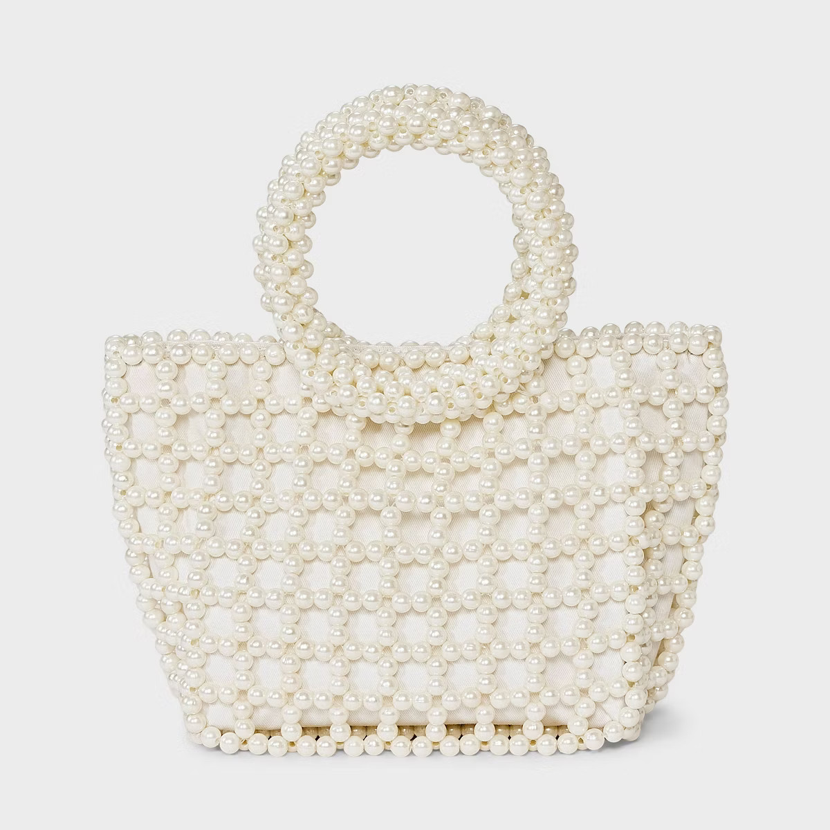 Mini Pearl Beaded Bucket Bag - A New Day™ Ivory | Target