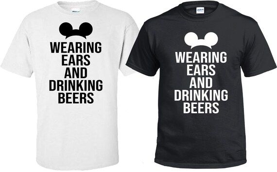 Funny Cute Disney Land World Vacation Wearing Ears And Drinking Beers Family Vacation Great Chris... | Etsy (US)