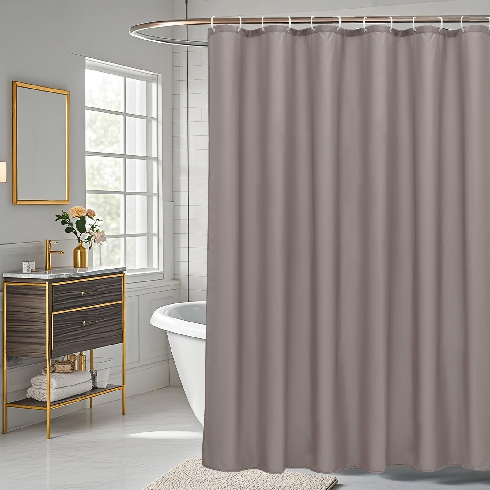 AooHome 72x96 inch Fabric Shower Curtain Liner, Water Repellent Extra Long Bathroom Curtain for H... | Amazon (US)