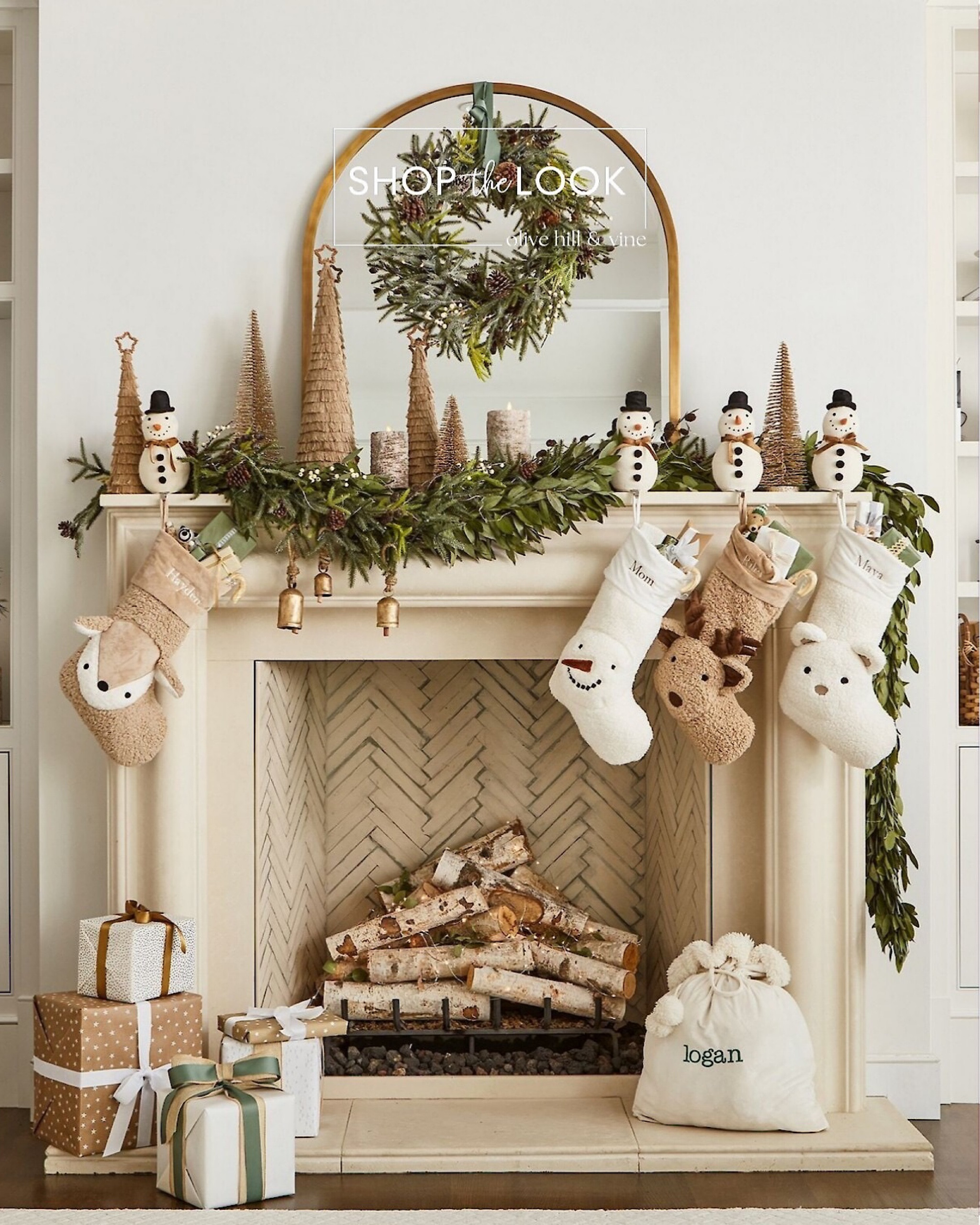Elevate your holiday mantle decor with the cozy charm of sherpa stockings, the warm glow of flameless candles, and the rustic elegance of jute Christmas trees, all beautifully accented by a festive wreath and garland. Adding a personalized Santa bag to the mix completes the look with a  
touch of heartfelt tradition and enchantment.

#LTKhome #LTKHoliday #LTKSeasonal