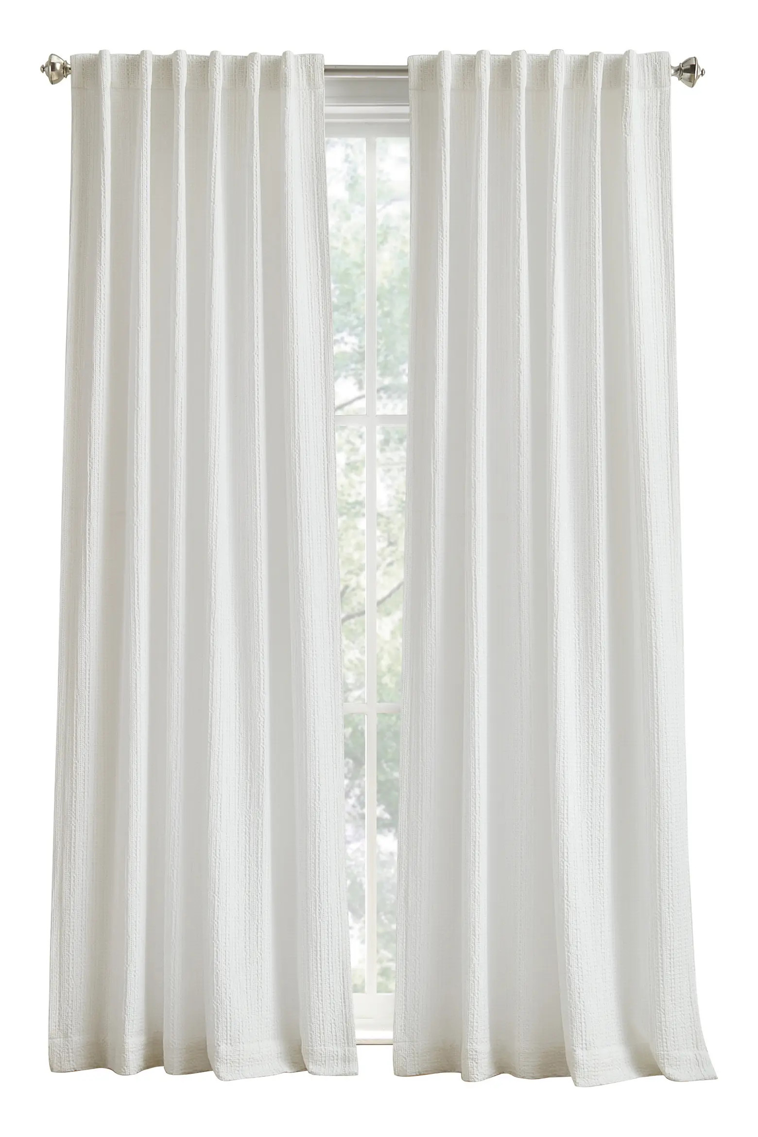 Waffle Stripe Set of 2 Cotton Curtain Panels | Nordstrom | Nordstrom