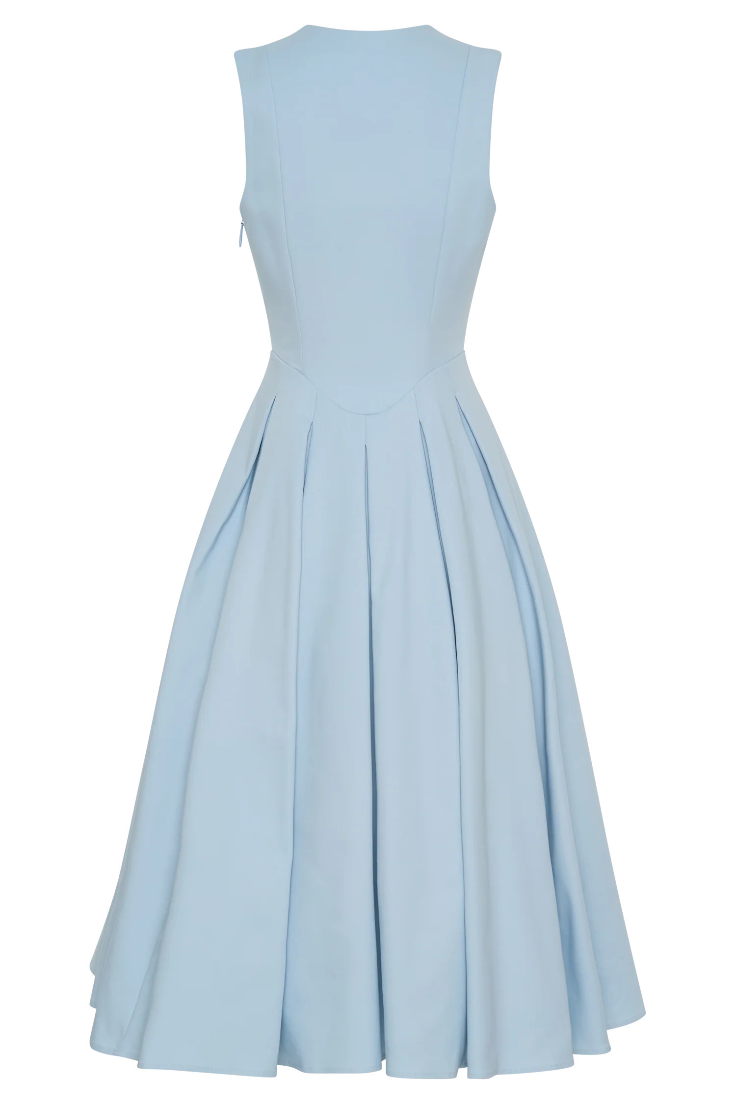 Keely Cotton Sleeveless Midi Dress - Sky Blue | Meshki UK