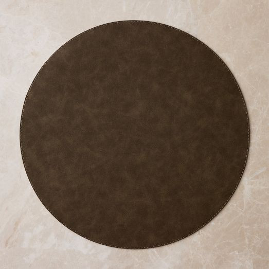 Easy-Care Round Faux Leather Placemats | West Elm (US)