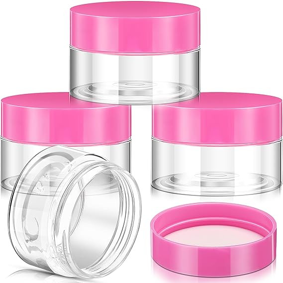 Patelai 4 Pieces Round Wide-mouth Leak Proof Plastic Container Jars with Lids for Travel Storage ... | Amazon (US)