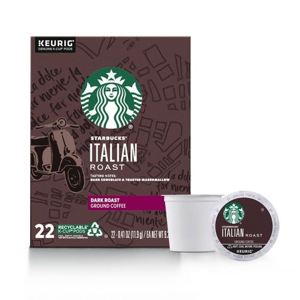 Starbucks Dark Roast K-Cup Coffee Pods — Italian Roast for Keurig Brewers — 1 box (22 pods) | Target
