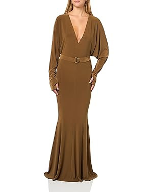 Norma Kamali Women's Dolman V Neck Fishtail Gown | Amazon (US)