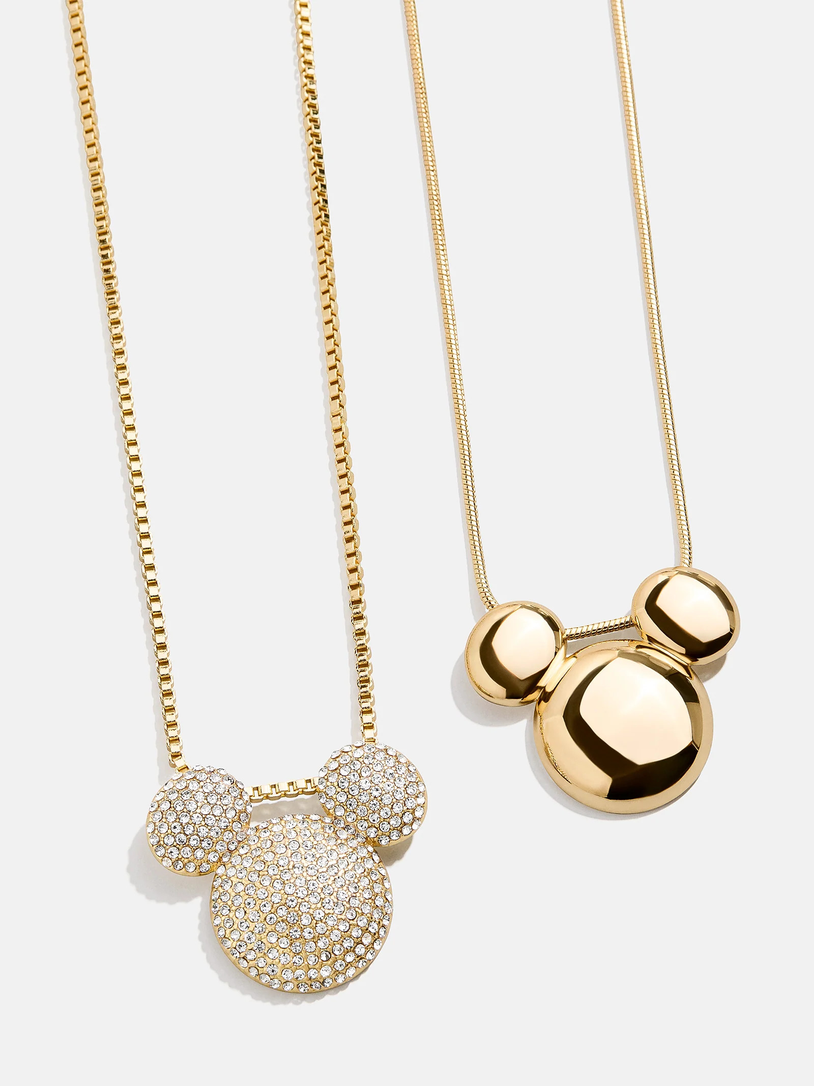 Disney Mickey Mouse Pavé Bubble Necklace - Gold/Pavé | BaubleBar (US)
