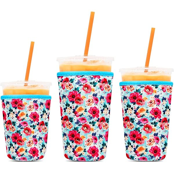 Baxendale Iced Coffee Sleeve for Cold Drink Cups 3 Pack Neoprene Iced Coffee Sleeve Cup Sleeves for  | Amazon (US)