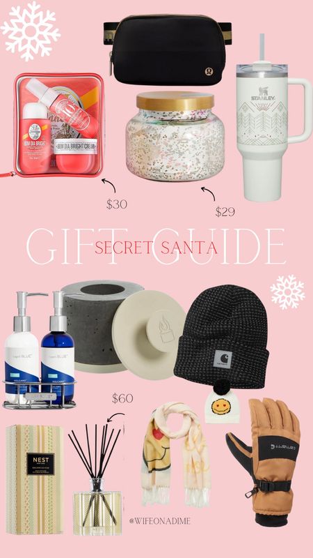 Gift guide secret Santa, gift guide for her and him, gift guides, luxury candle, holiday Stanley, sol de janeiro, personal fireplace, warm men’s gloves, nest diffuser 

#LTKHoliday #LTKGiftGuide #LTKSeasonal