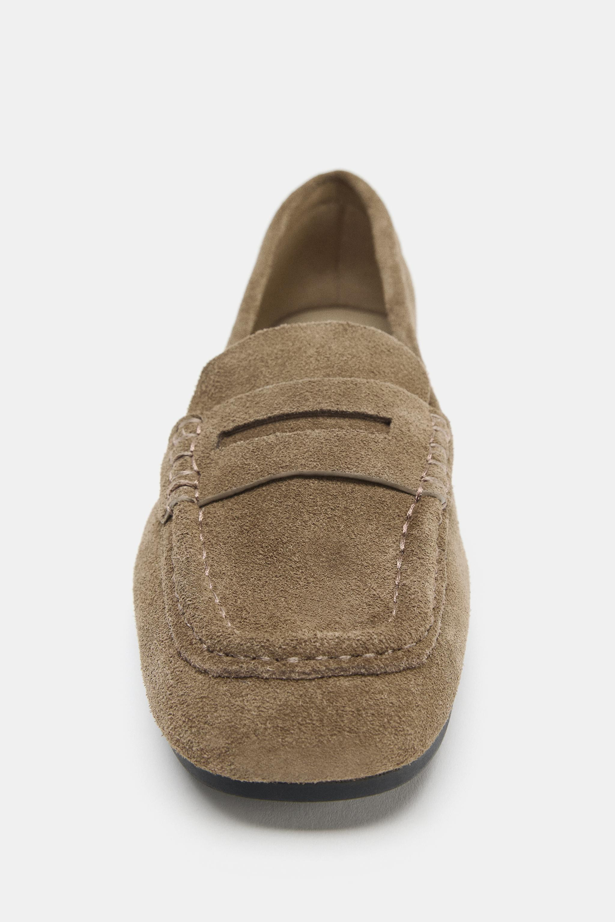 SPLIT LEATHER LOAFERS | Zara US