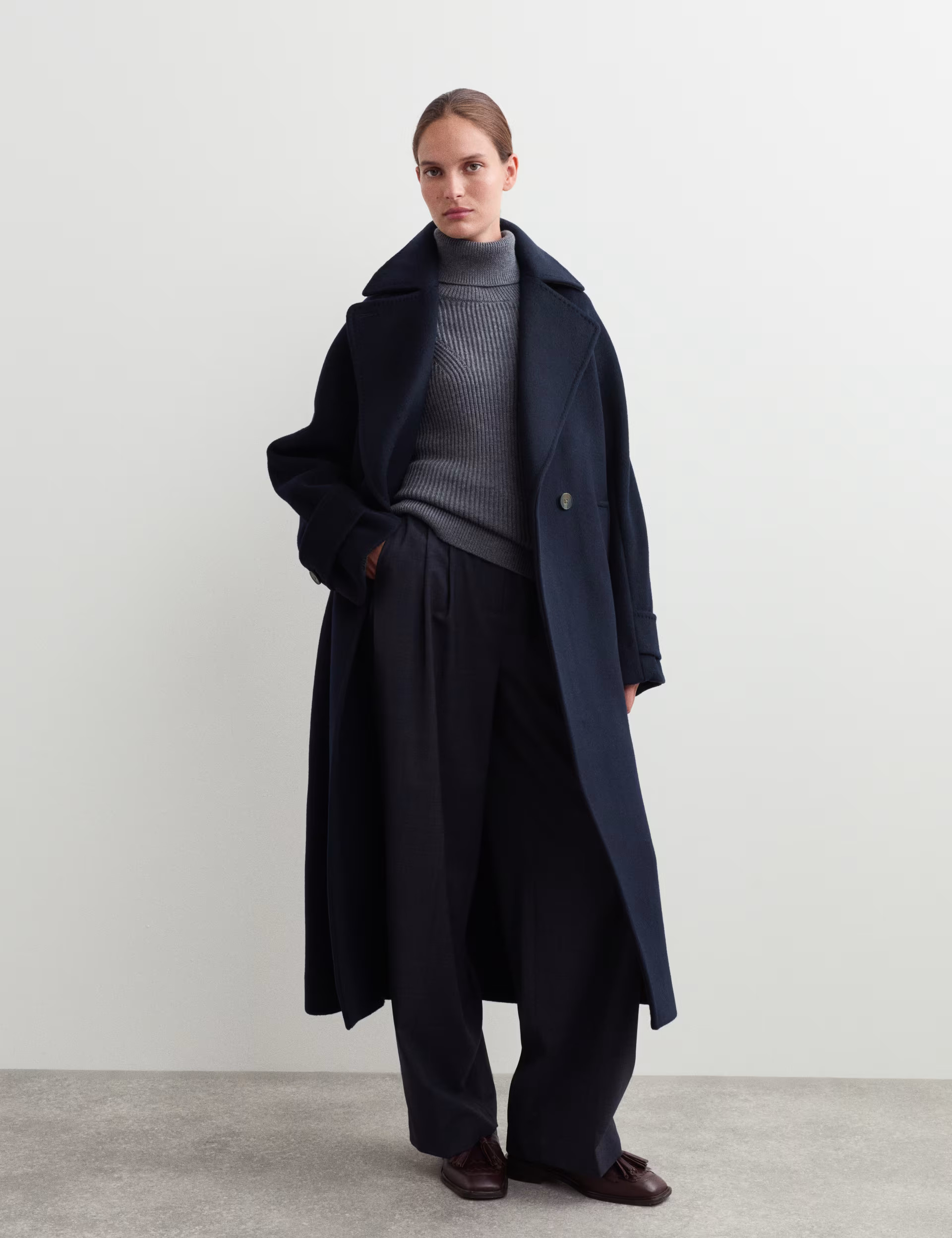 Pure Wool Relaxed Longline Cocoon Coat | Marks & Spencer (UK)