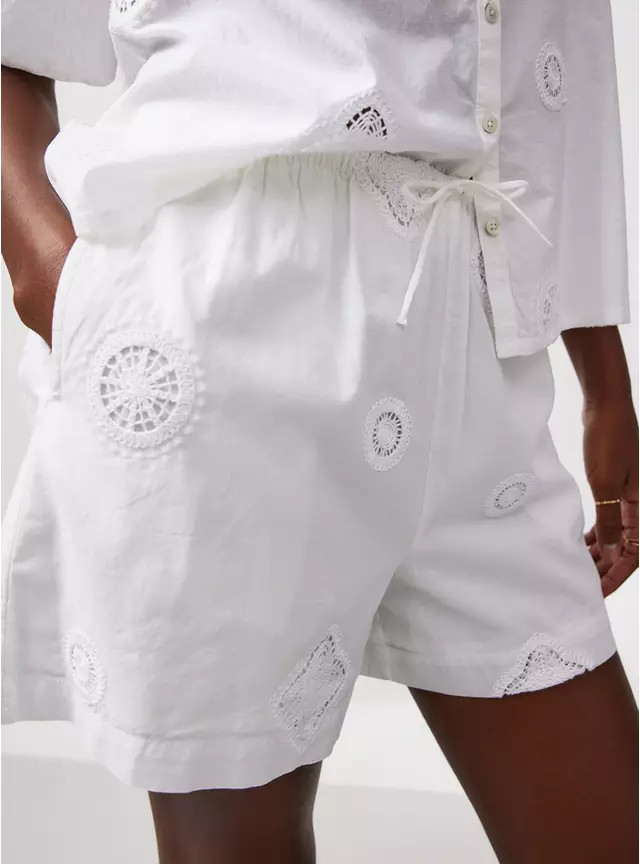 Buy White Crochet Patch Detail Shorts 16 | Co-ords | Tu | Tu Clothing