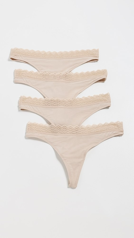 Stripe & Stare Zigzag Lace Thong 4-Pack | Shopbop | Shopbop