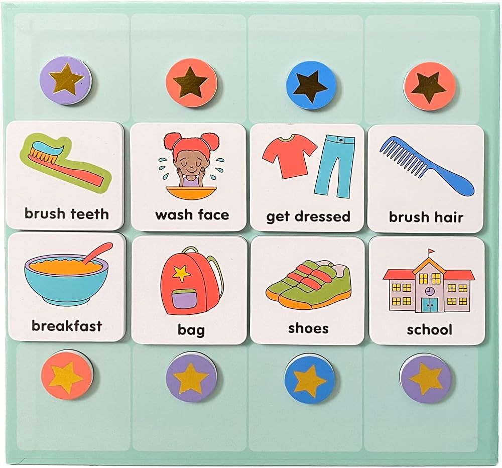 Magnetic Daily Visual Schedule for Kids at Home - Create Your Own Routine Chart for Kids & Toddle... | Amazon (US)