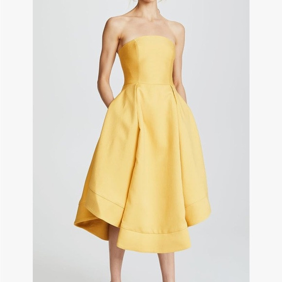 C/MEO Collective Yellow Strapless Dress | Poshmark