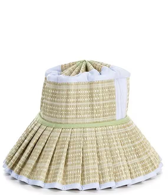 x SARAH & MOLLY Pleated Woven Natural Grass Sun Hat | Dillard's